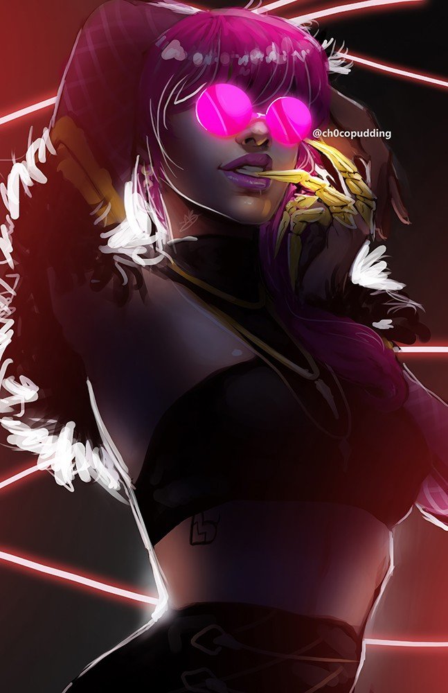 K/DA Evelynn by Alexandrine Brodeur HD Wallpaper Background Fan Art Artwork League of Legends lol