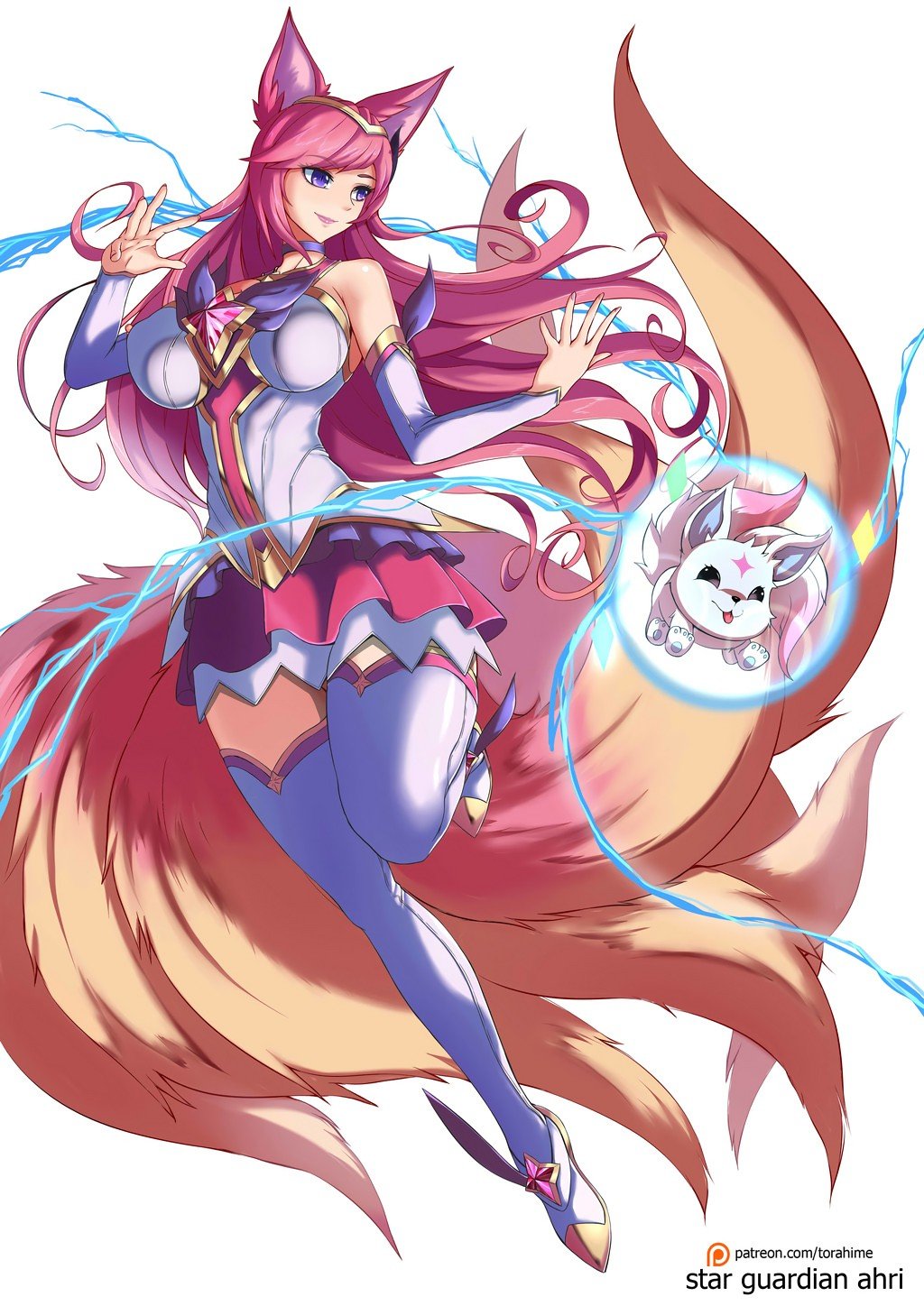 Star Guardian Ahri by TorahimeMax HD Wallpaper Background Fan Art Artwork League of Legends lol