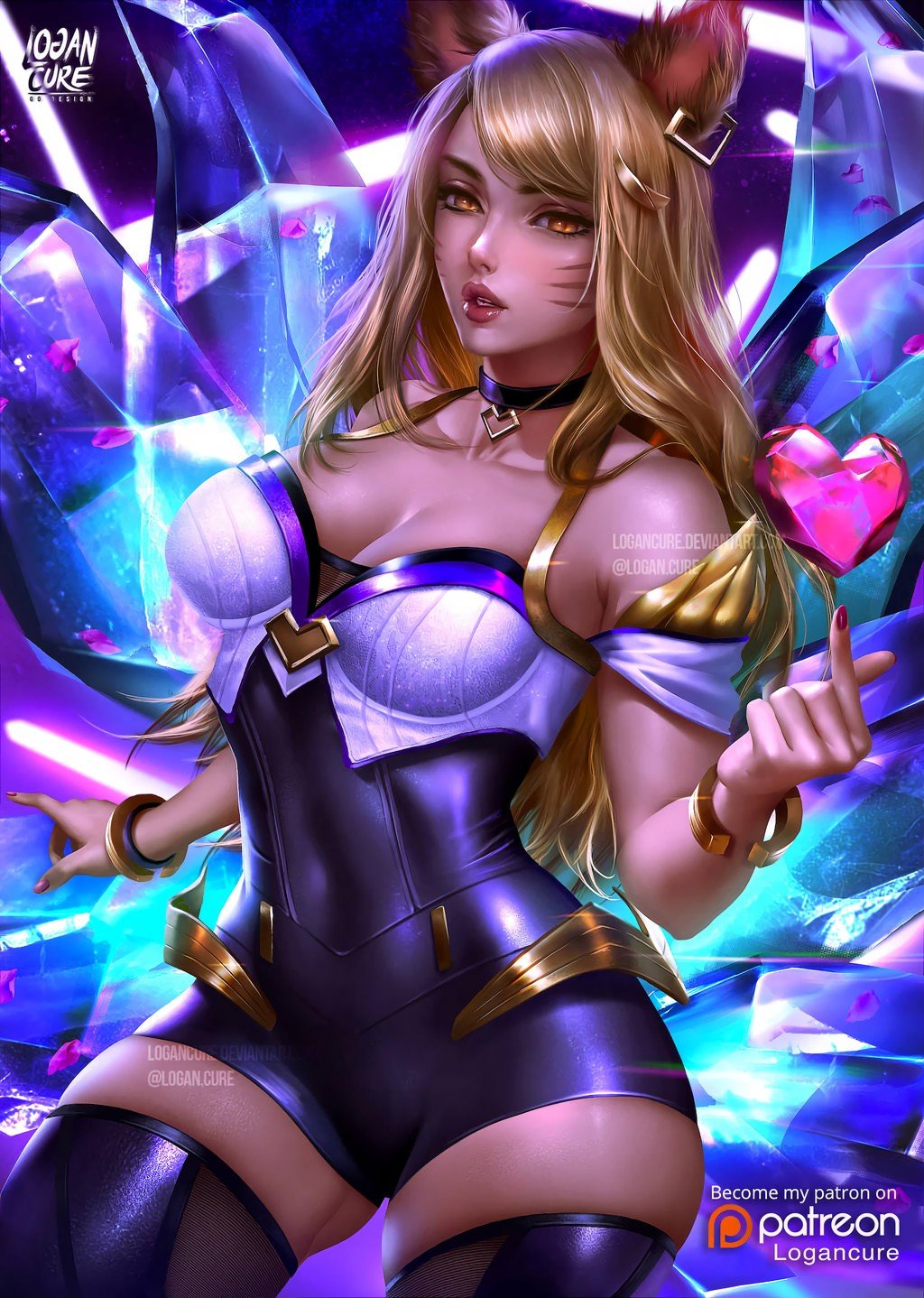 K/DA Ahri by logancure HD Wallpaper Background Fan Art Artwork League of Legends lol