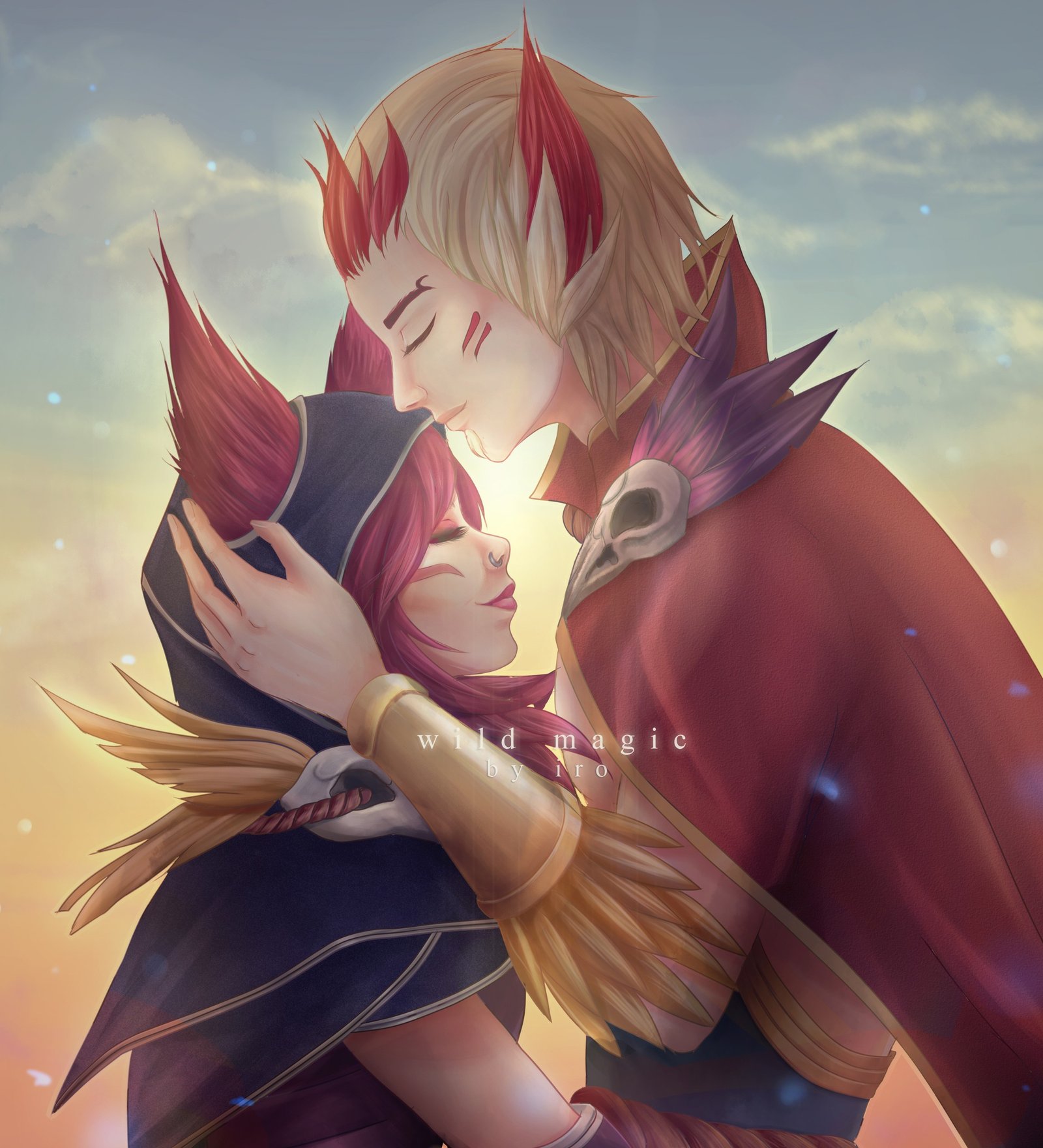 Xayah & Rakan by irodesu HD Wallpaper Fan Art Artwork League of Legends lol
