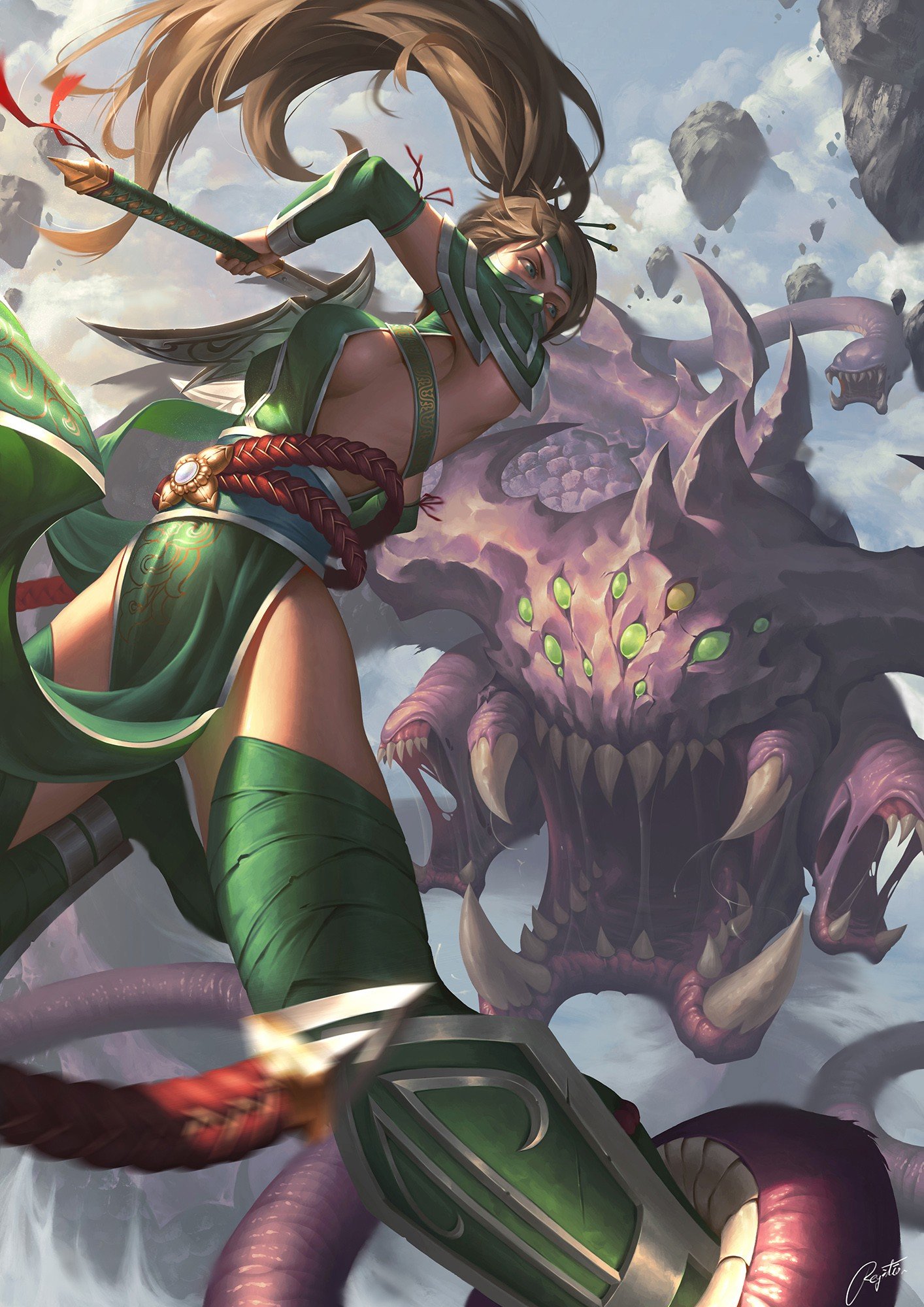 Akali Vs Baron by Regition HD Wallpaper Fan Art Artwork League of Legends lol