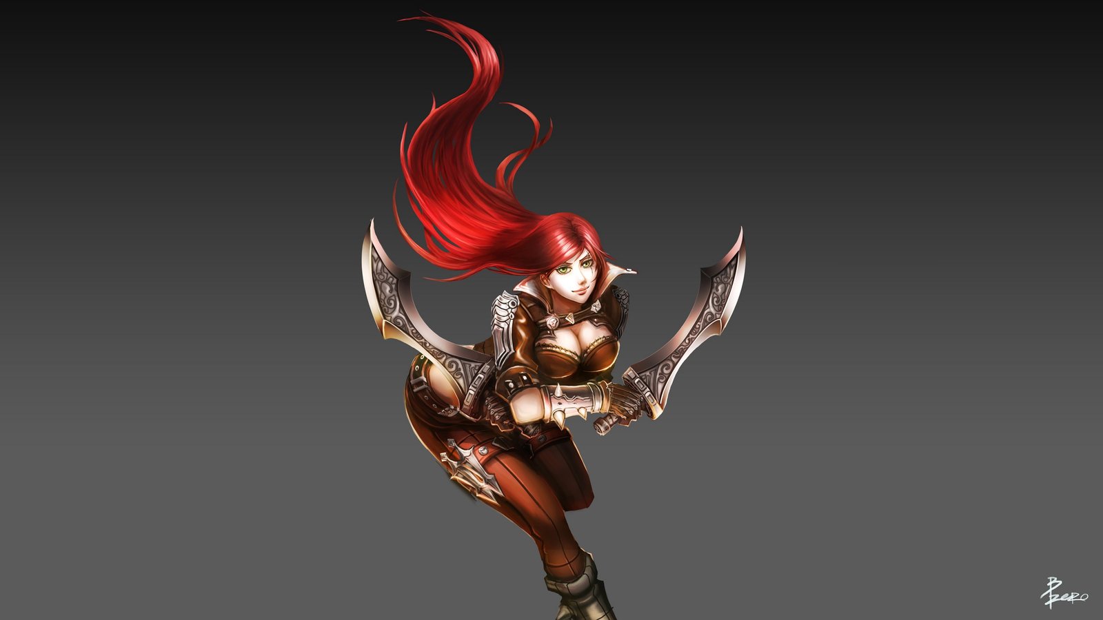 Katarina by BADCOMPZERO HD Wallpaper Fan Art Artwork League of Legends lol