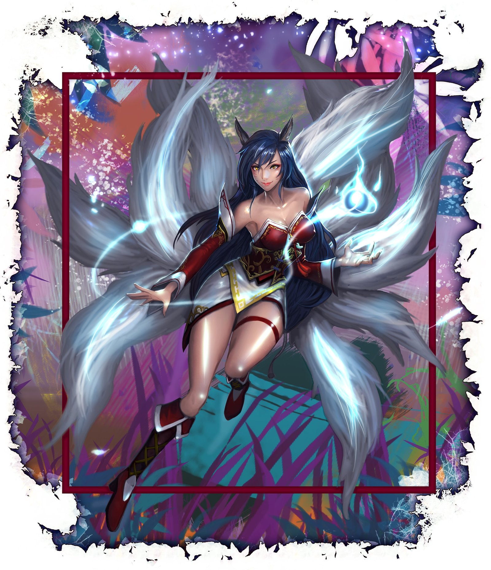 Ahri by 잉여 HD Wallpaper Background Fan Art Artwork League of Legends lol