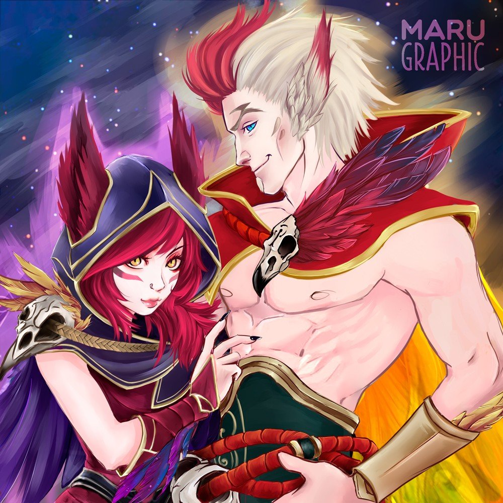 Xayah & Rakan by Marugraphic HD Wallpaper Fan Art Artwork League of Legends lol
