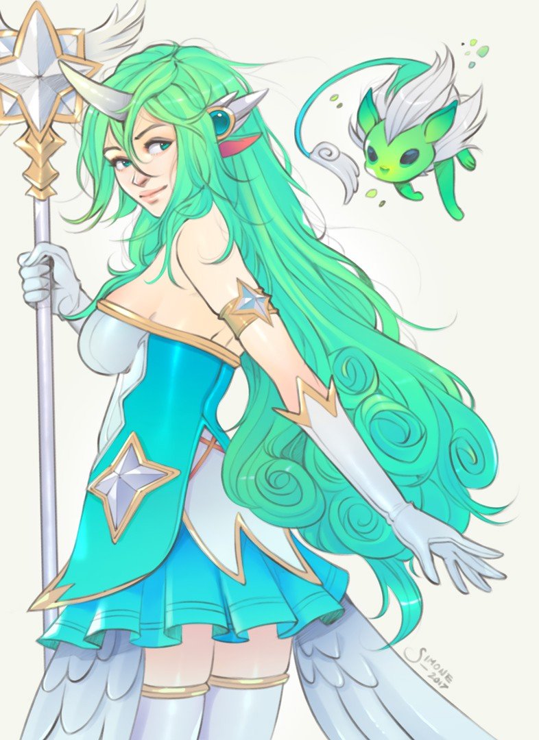 Star Guardian Soraka by simoneferriero HD Wallpaper Background Fan Art Artwork League of Legends lol
