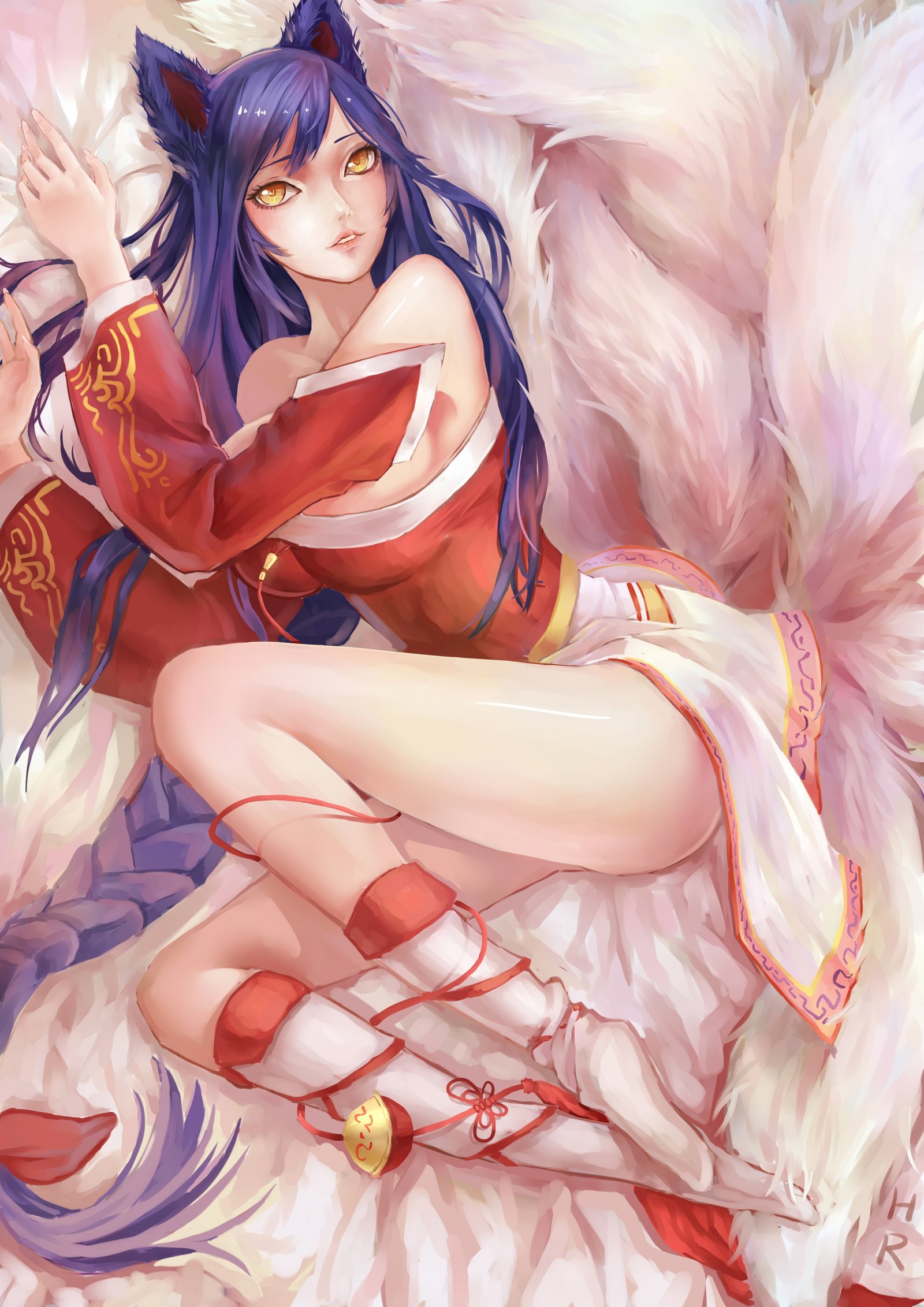 Ahri by 风待HR League of Legends Fan Art Artwork Wallpaper lol