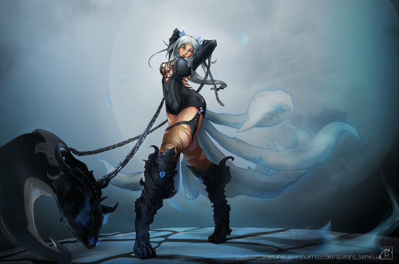 Ahri by chiihun HD Wallpaper Fan Art Artwork League of Legends lol
