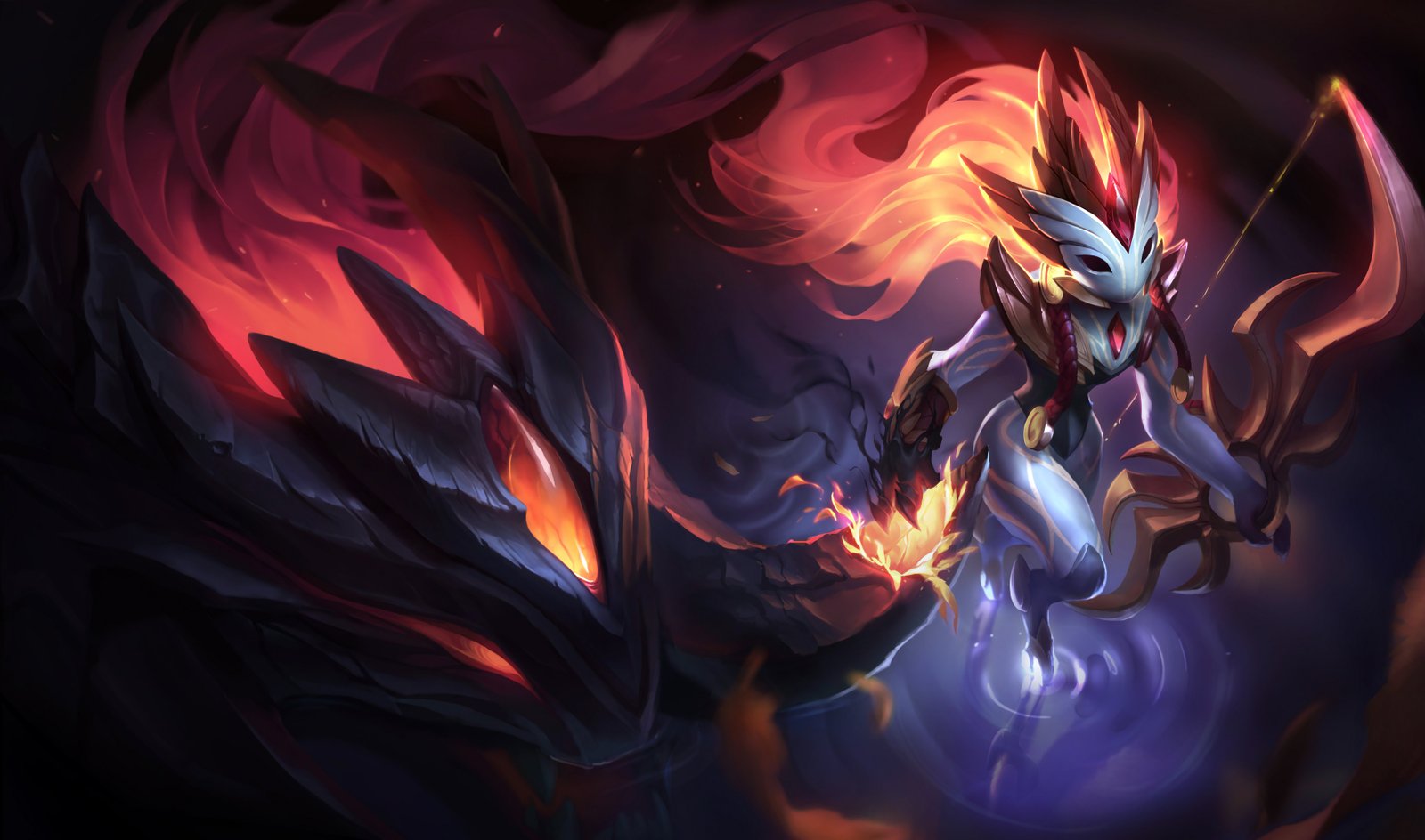Shadowfire Kindred Splash Art HD 4k 6k Wallpaper Background Official Art Artwork League of Legends lol