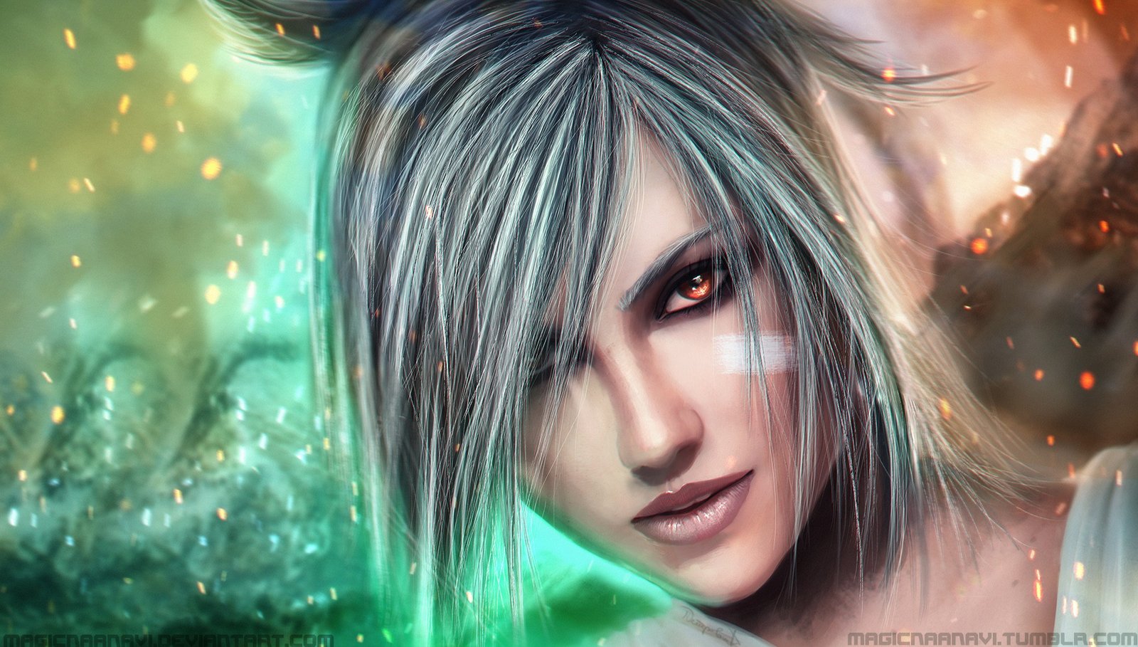 Riven Portrait by MagicnaAnavi HD Wallpaper Fan Art Artwork League of Legends lol
