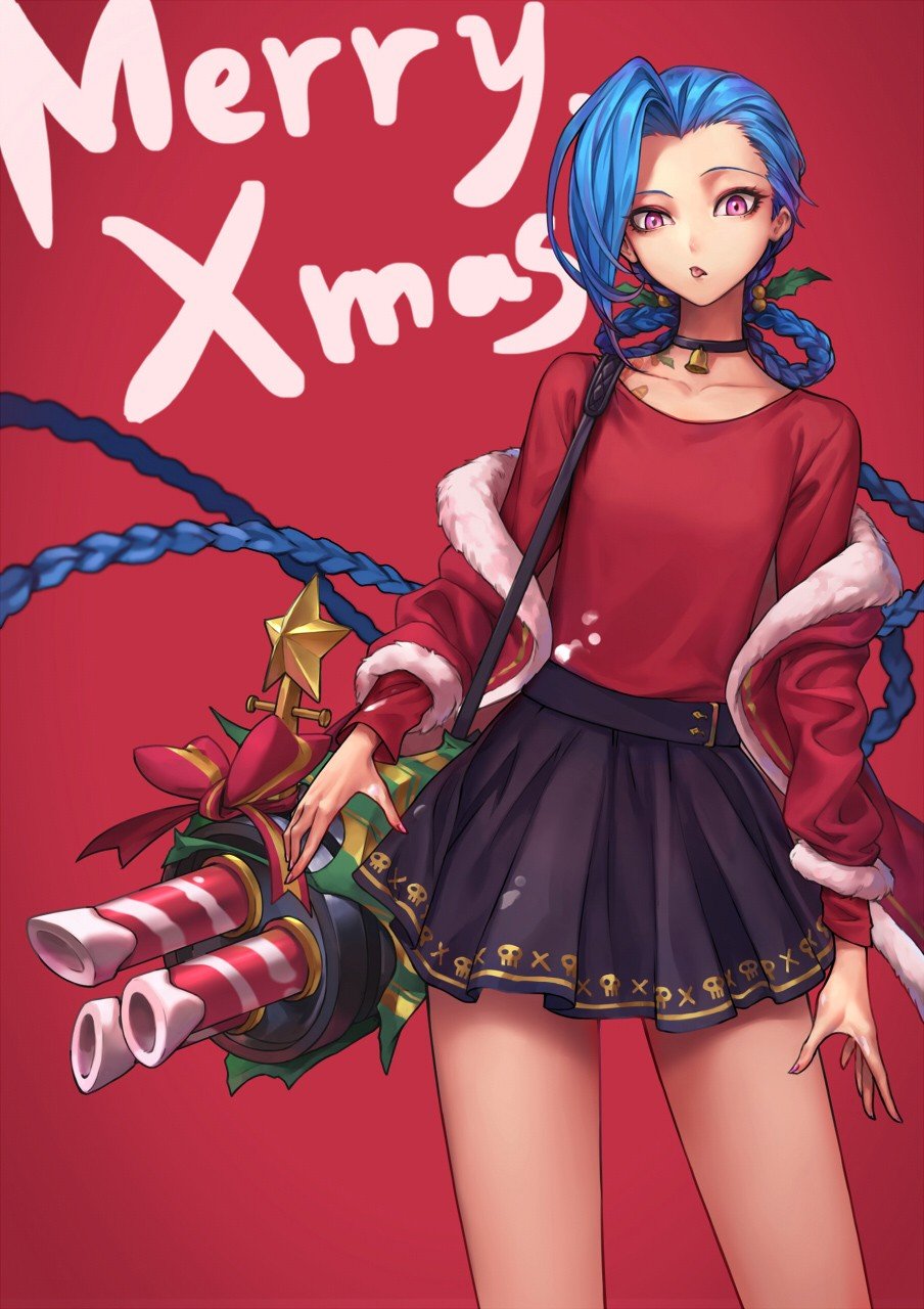 Christmas Jinx by OOPARTZ▲ (4) HD Wallpaper Fan Art Artwork League of Legends lol