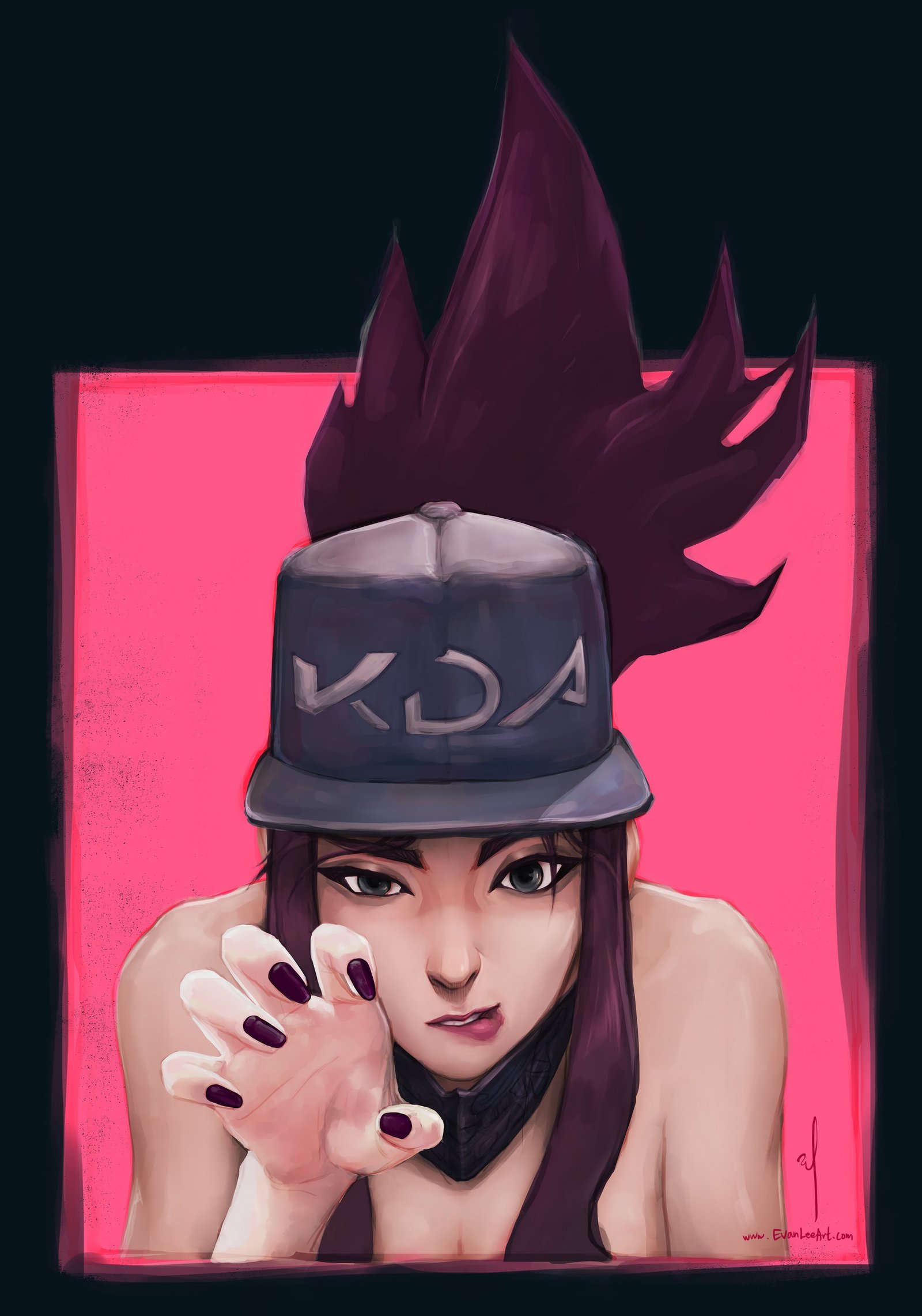 K/DA Akali by Evan Youngdo Lee HD Wallpaper Background Fan Art Artwork League of Legends lol