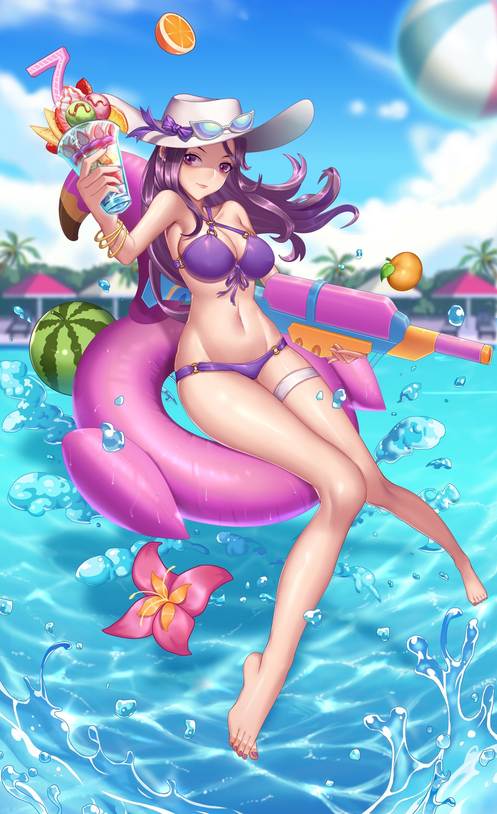 Pool Party Caitlyn by 烤 考 拉 HD Wallpaper Background Fan Art Artwork League ...